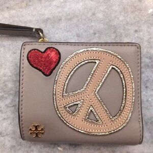 Tory Burch Leather Women's Grey Wallet Authentic Boho ❤️ 🩶